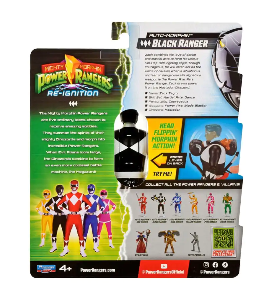 Mighty Morphin Power Rangers Action Figure Auto-Morphin Black Ranger 12 cm akční figurka fotografii produktu