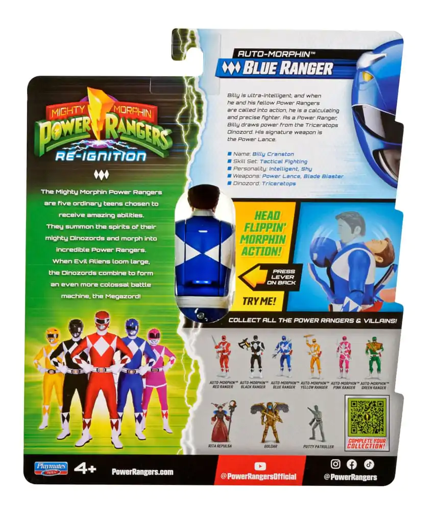 Mighty Morphin Power Rangers akční figurka Auto-Morphin Blue Ranger 12 cm fotografii produktu