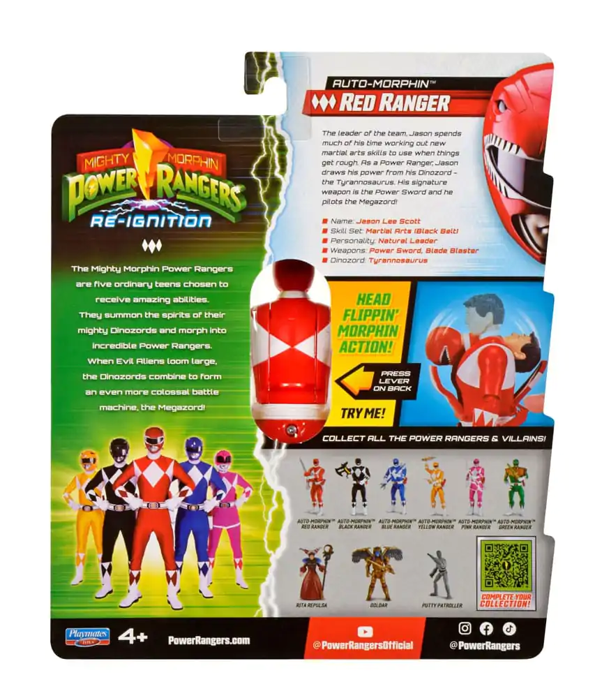 Mighty Morphin Power Rangers Action Figure Auto-Morphin Red Ranger 12 cm Akční Figurka fotografii produktu