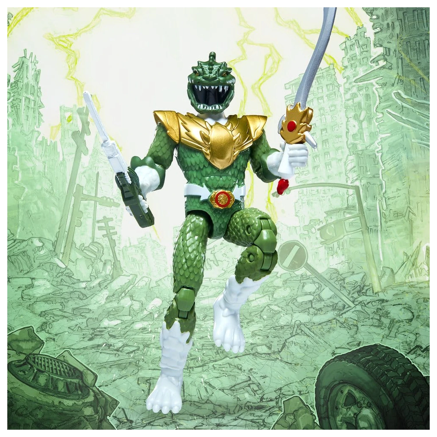 Mighty Morphin Power Rangers x Godzilla Akční figurka Green Godzilla fotografii produktu