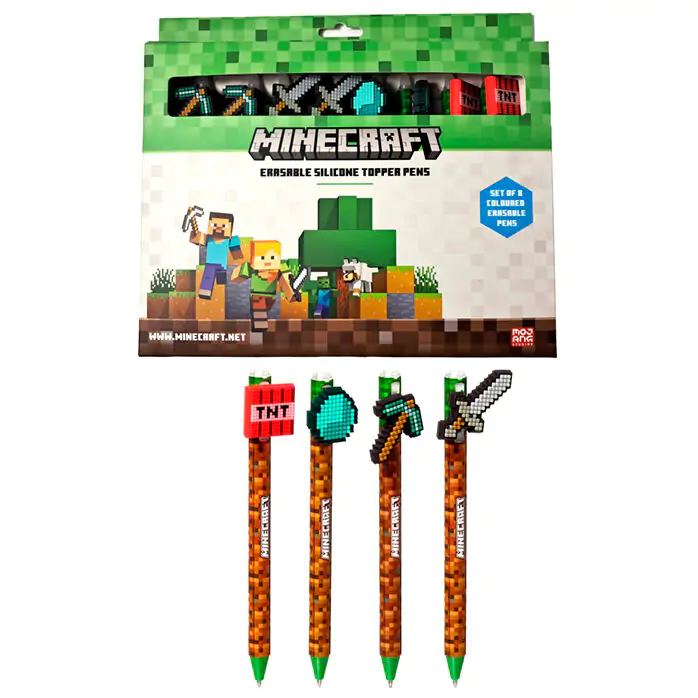 Minecraft sada 8 barevných zmizíkovacích per fotografii produktu
