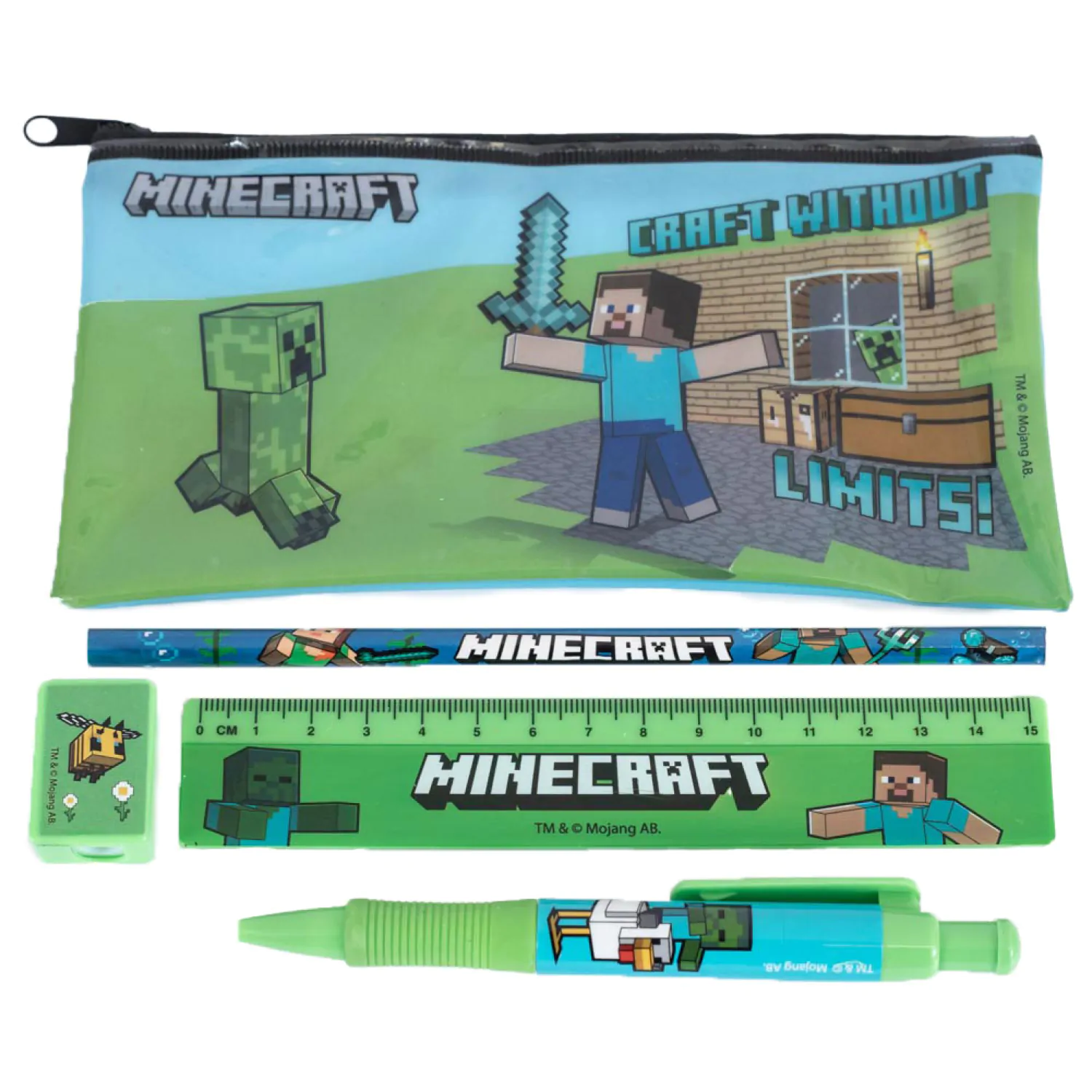 Minecraft 12dílná Sada psacích potřeb A4 Bumper fotografii produktu