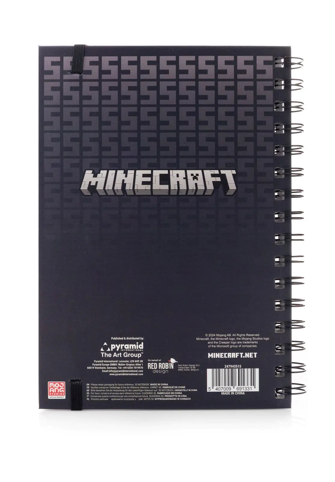 Minecraft 3D spirálový zápisník formátu A5 fotografii produktu