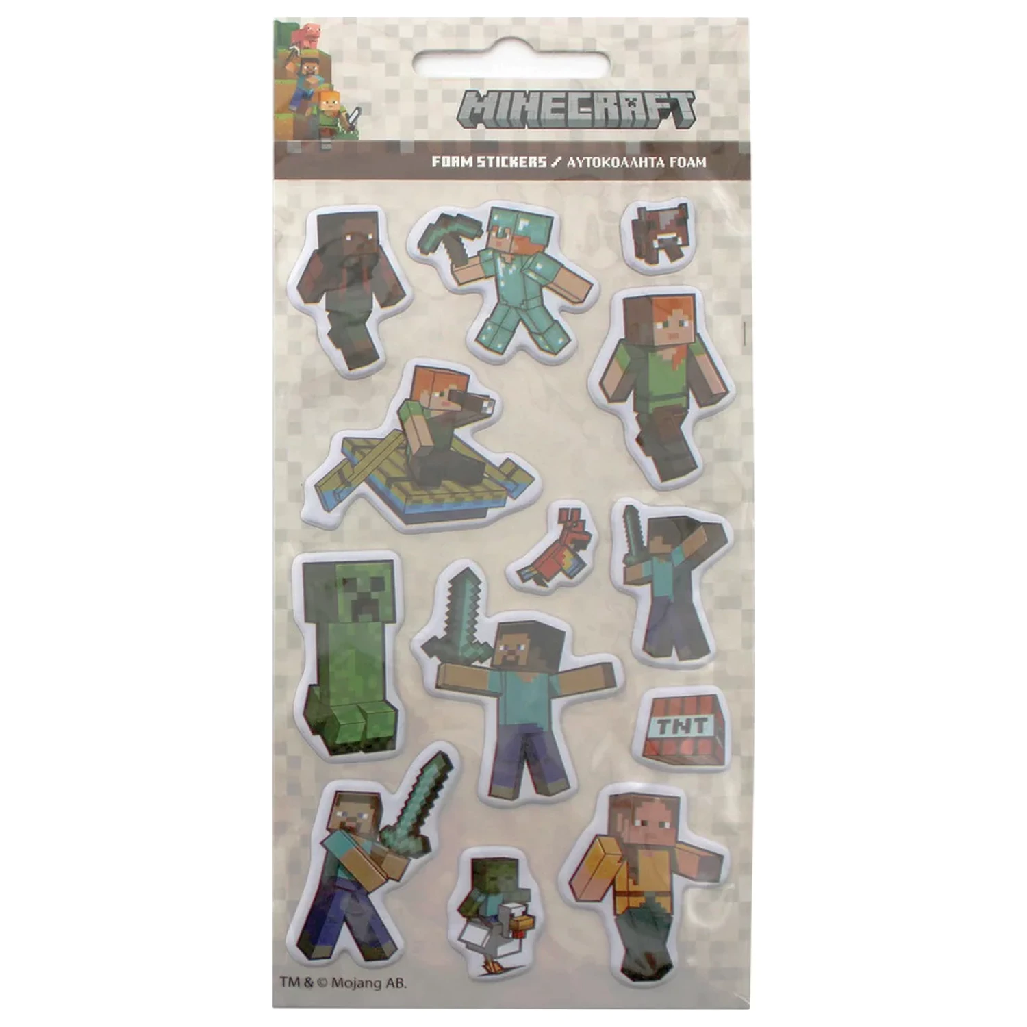 Minecraft Adventures Samolepky Puffy Sponge sada fotografii produktu