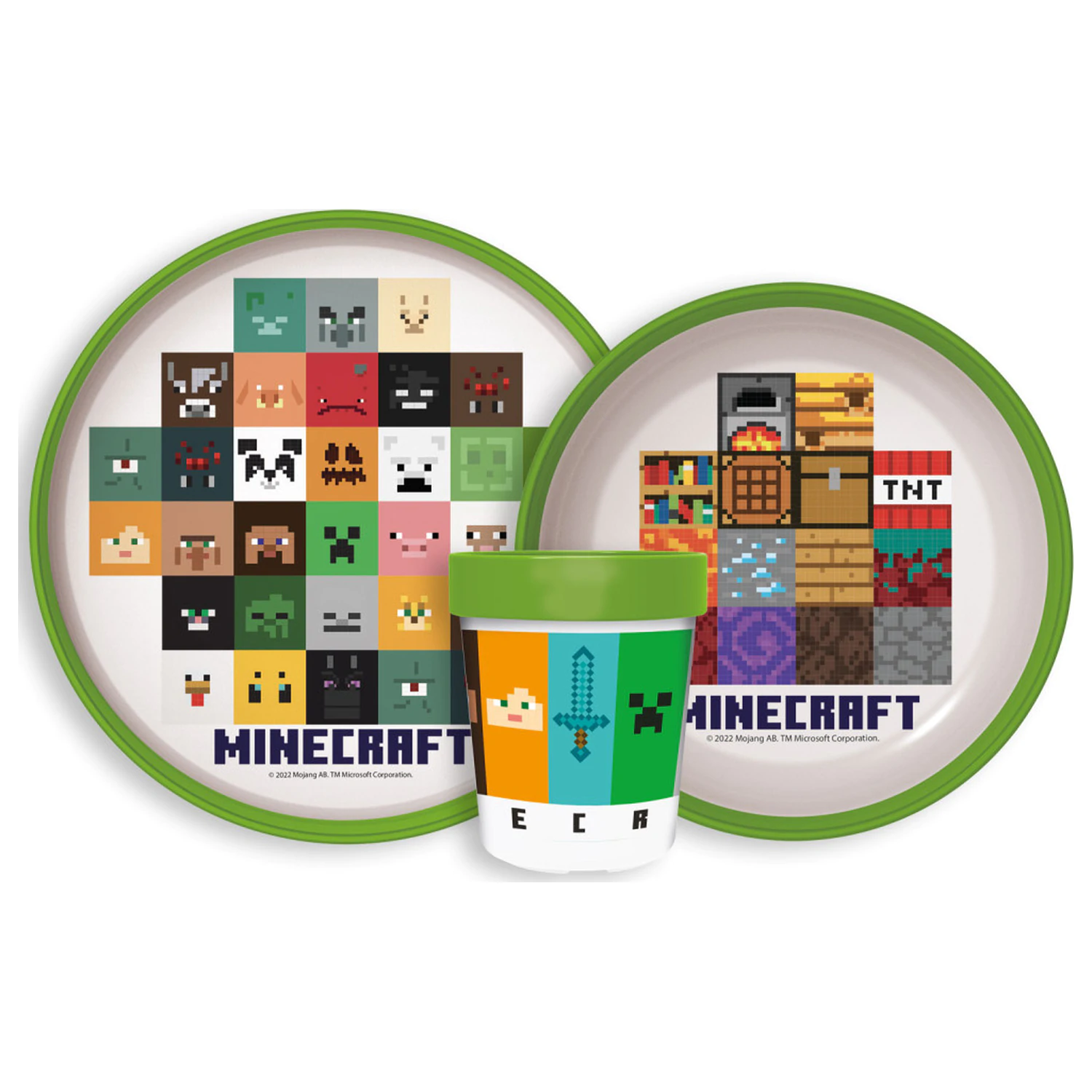 Minecraft Crafters Protiskluzový jídelní set, Micro Plastic set fotografii produktu