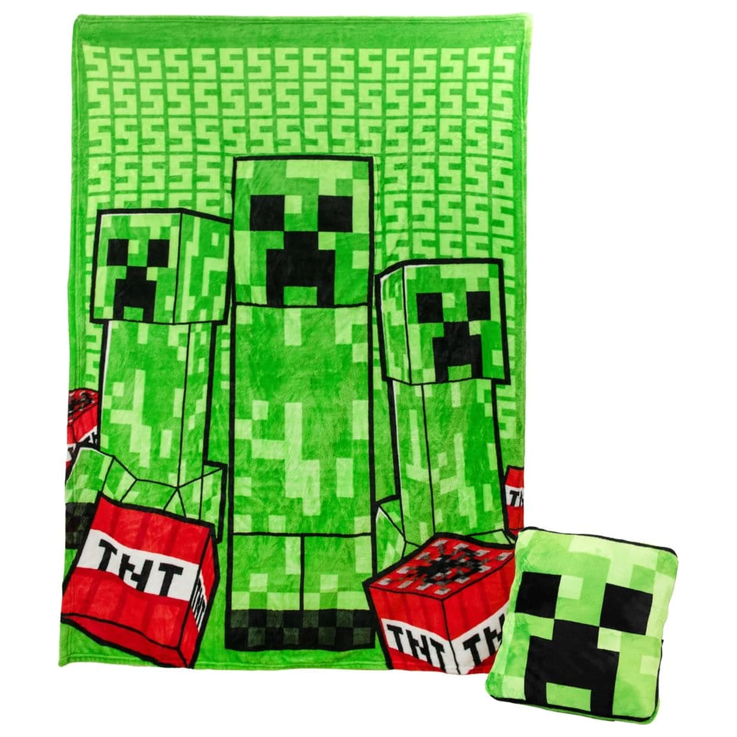 Minecraft Cushion Blanket Creeper 2 v 1 skládací polštář a deka 150 cm fotografii produktu
