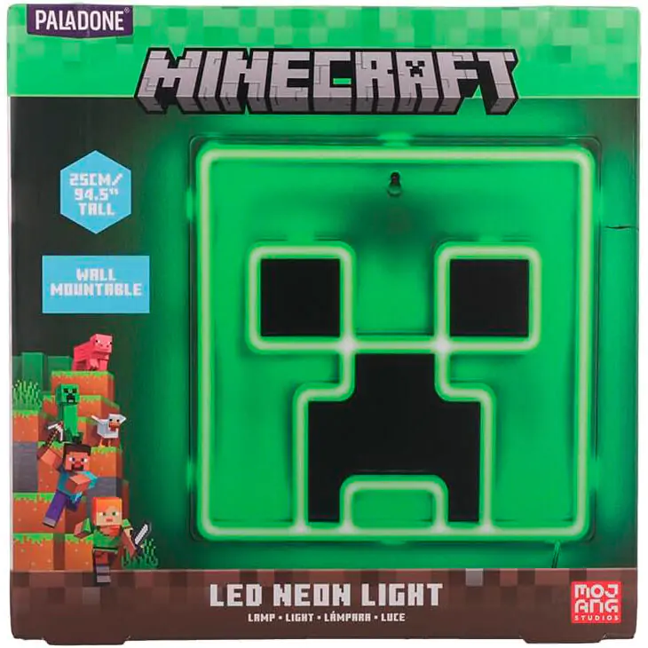 Minecraft Creeper LED nástěnná lampa 25 cm fotografii produktu