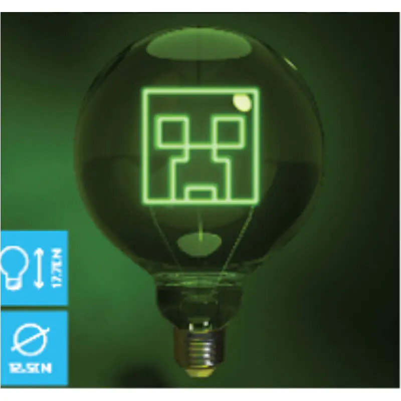 Minecraft Neonová LED žárovka Creeper fotografii produktu