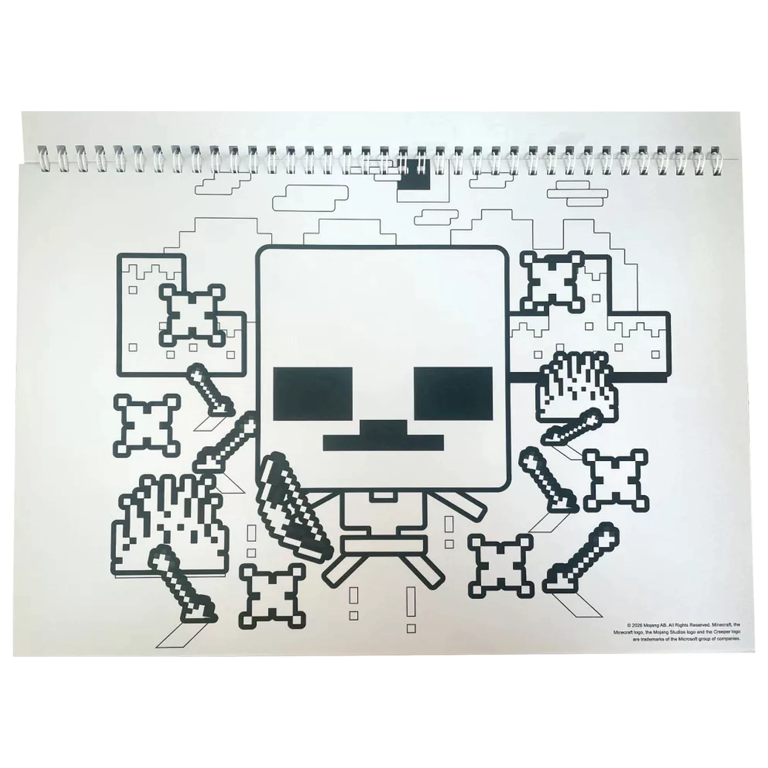 Minecraft Creepers Need Hugs A/4 Spirální skicák s 40 nálepkami fotografii produktu