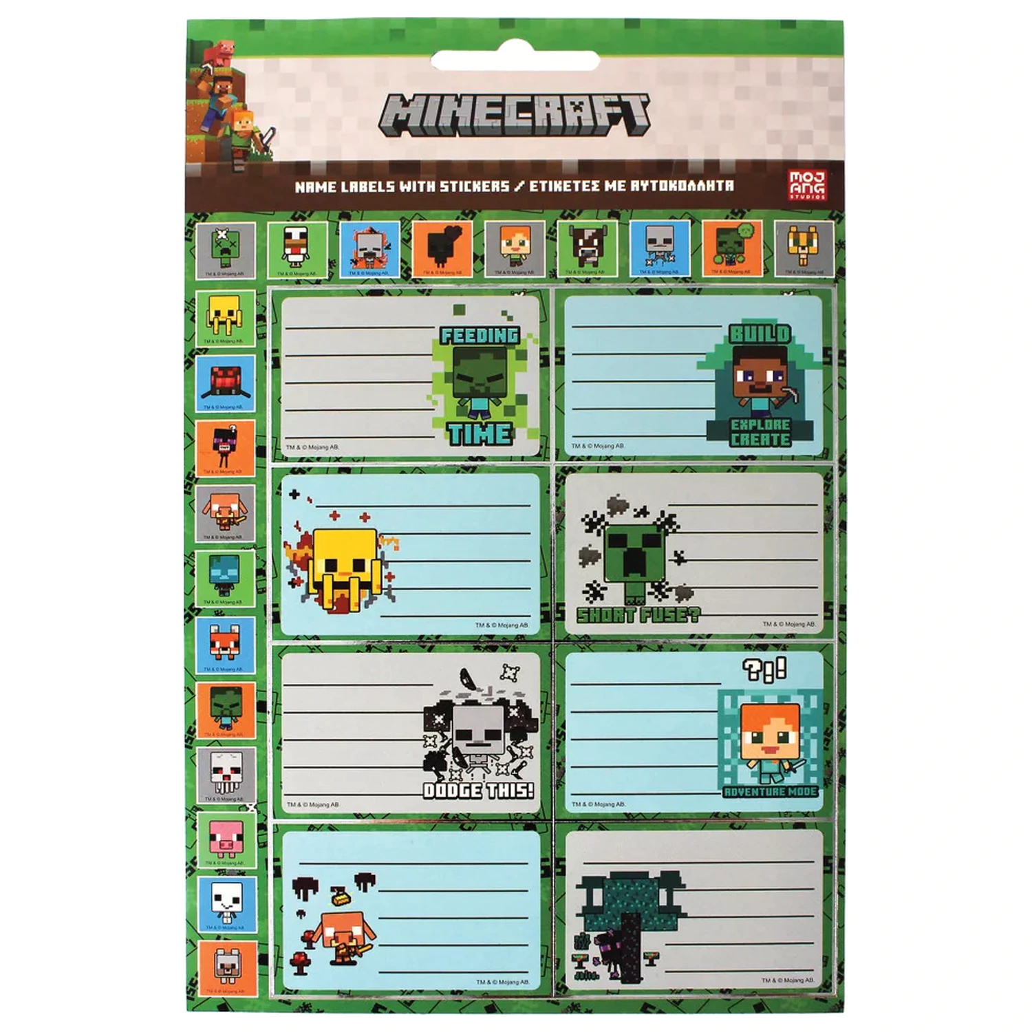 Minecraft Creepers Need Hugs Notebook s nálepkou a samolepkami, 16dílný fotografii produktu