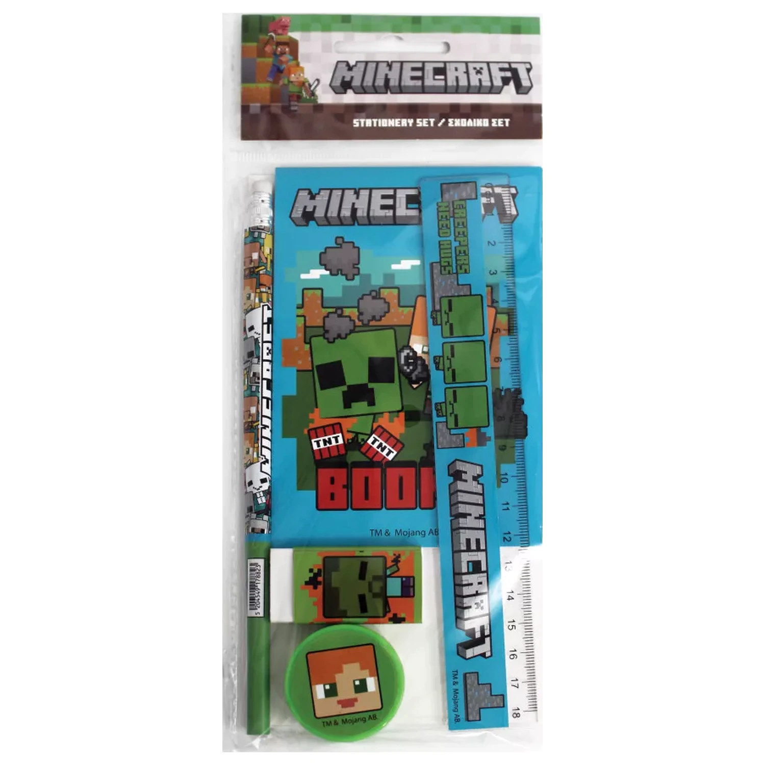 Minecraft Creepers Need Hugs Papírnická sada - 5 kusů fotografii produktu