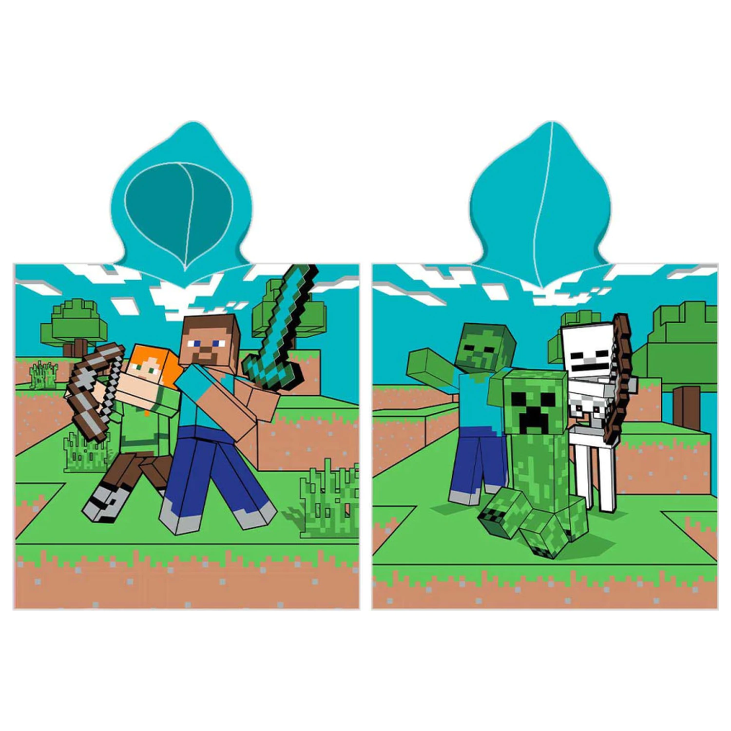 Minecraft Diamond Defender plážový ručník poncho fotografii produktu