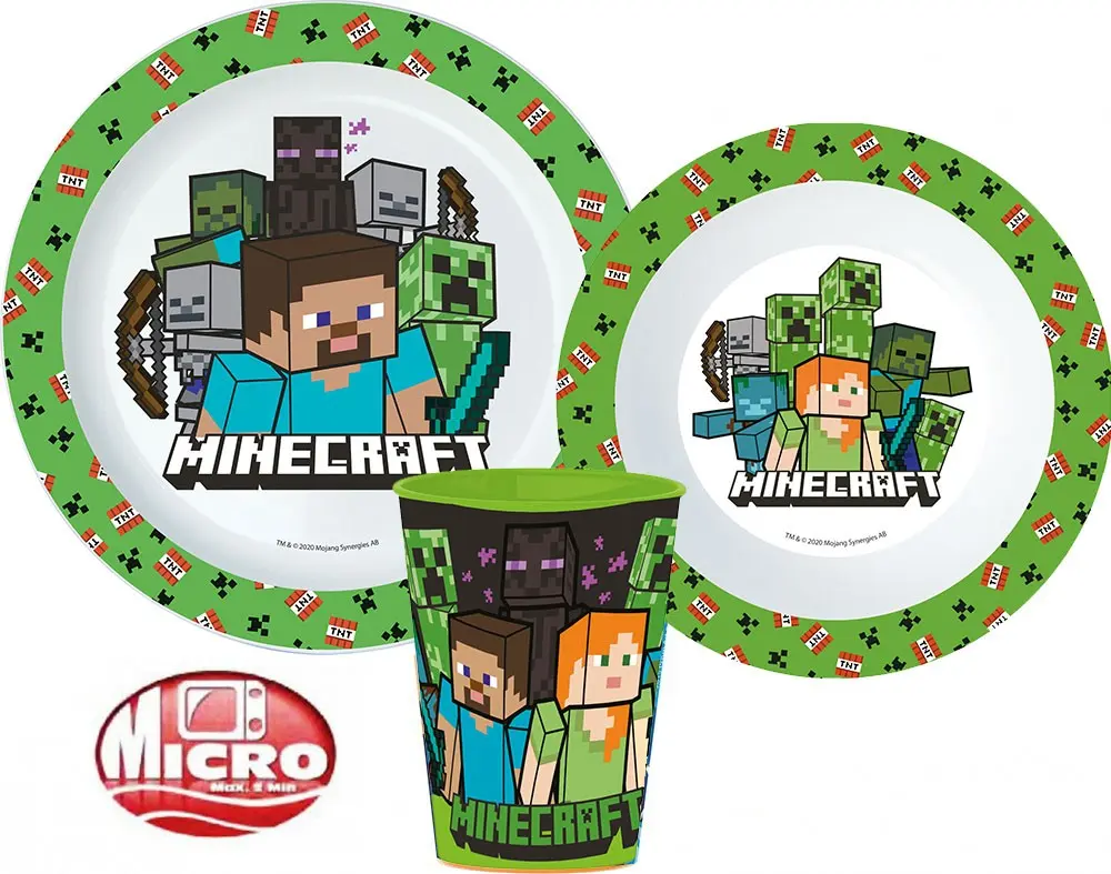 Minecraft jídelní set, mikro plastový set fotografii produktu