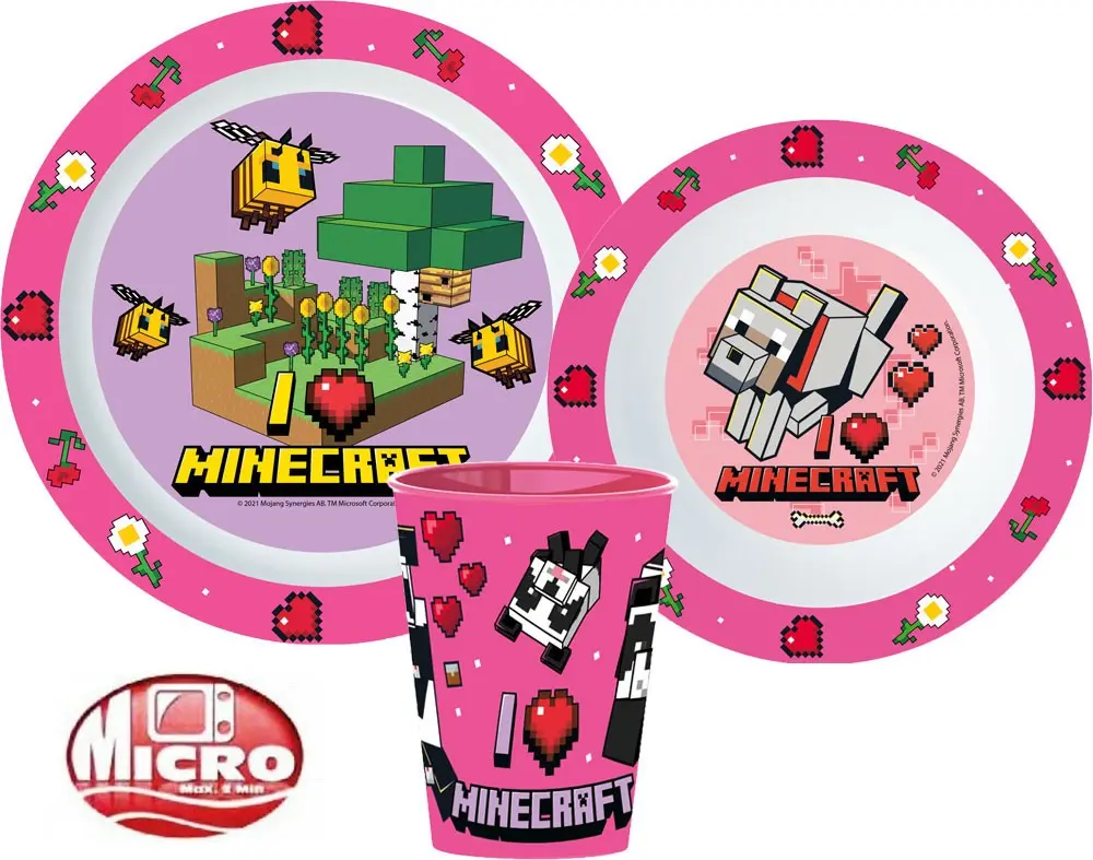 Minecraft jídelní set, mikro plastový set fotografii produktu
