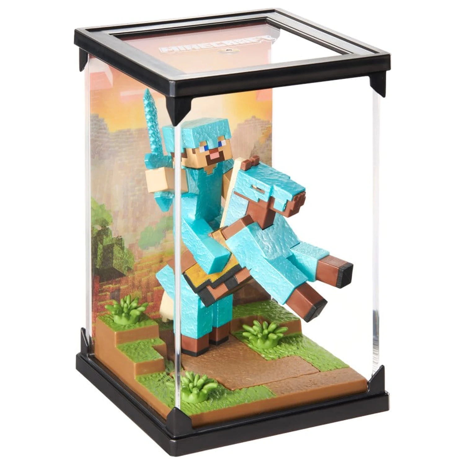 Minecraft Figurka Diorama Diamond Armor Steve a kůň 18 cm fotografii produktu