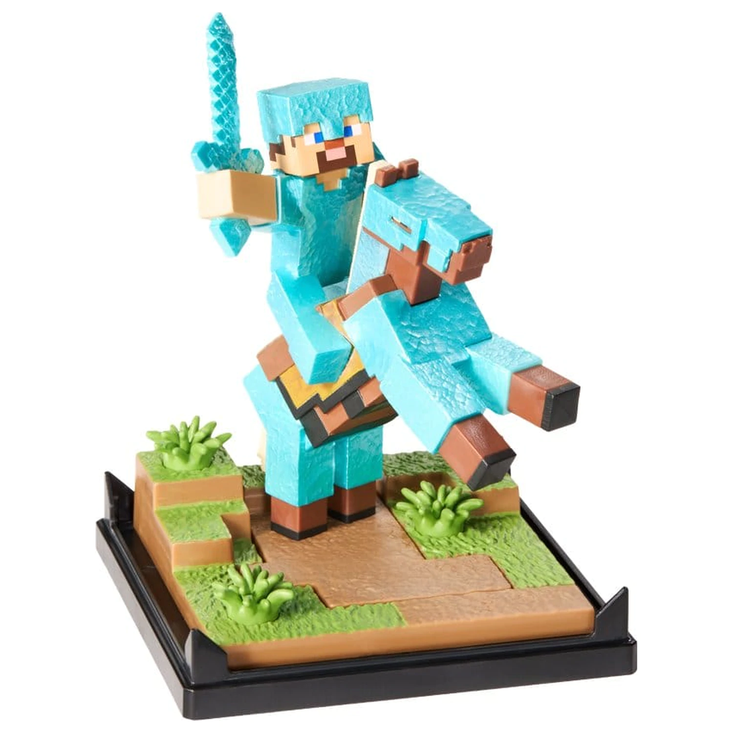 Minecraft Figurka Diorama Diamond Armor Steve a kůň 18 cm fotografii produktu