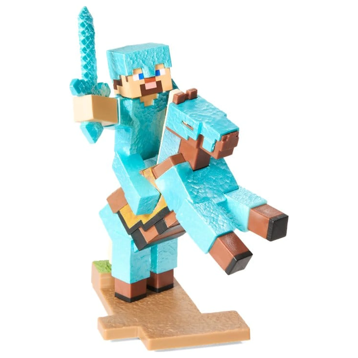 Minecraft Figurka Diorama Diamond Armor Steve a kůň 18 cm fotografii produktu