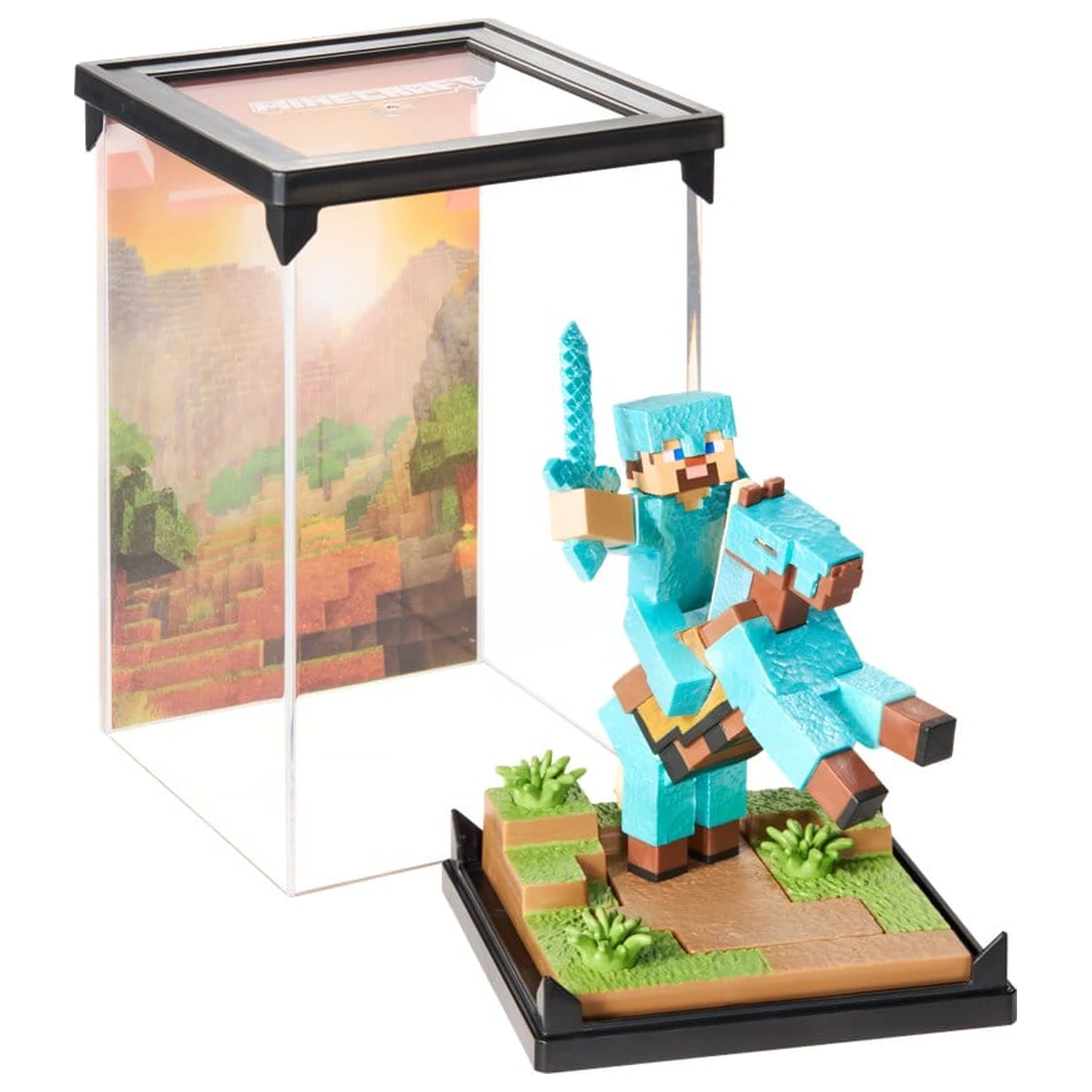 Minecraft Figurka Diorama Diamond Armor Steve a kůň 18 cm fotografii produktu