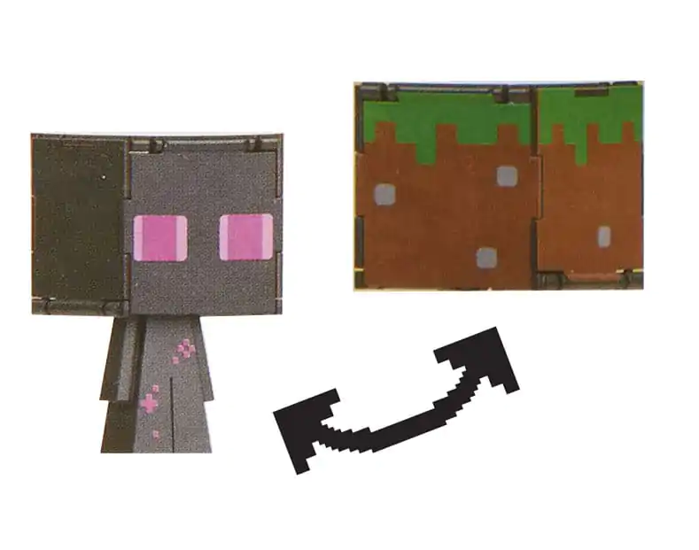 Minecraft akční figurka s překlápěním Enderman a travní blok fotografii produktu