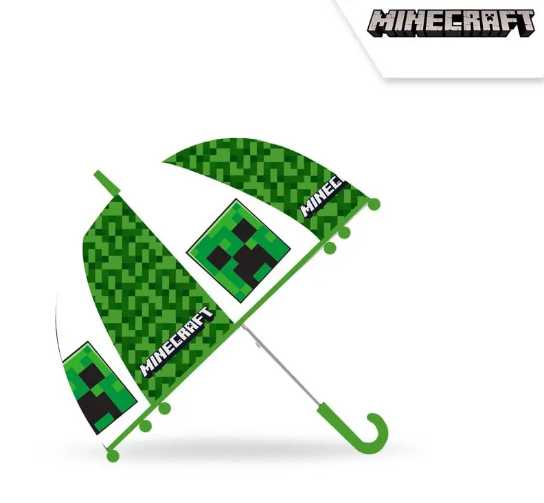 Minecraft dětský průhledný poloautomatický deštník Ø70 cm fotografii produktu