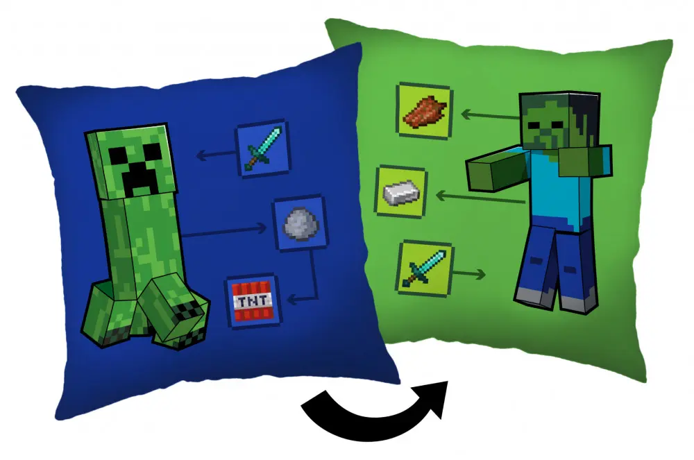 Minecraft How to Creeper polštářek, dekorační polštář 40*40 cm fotografii produktu