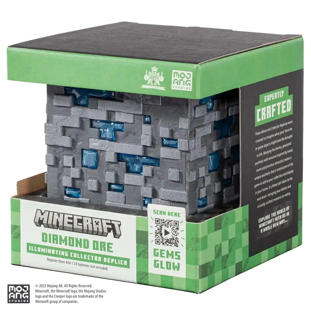 Minecraft Replika Svítící Diamantová Ruda Kostka 10 cm fotografii produktu