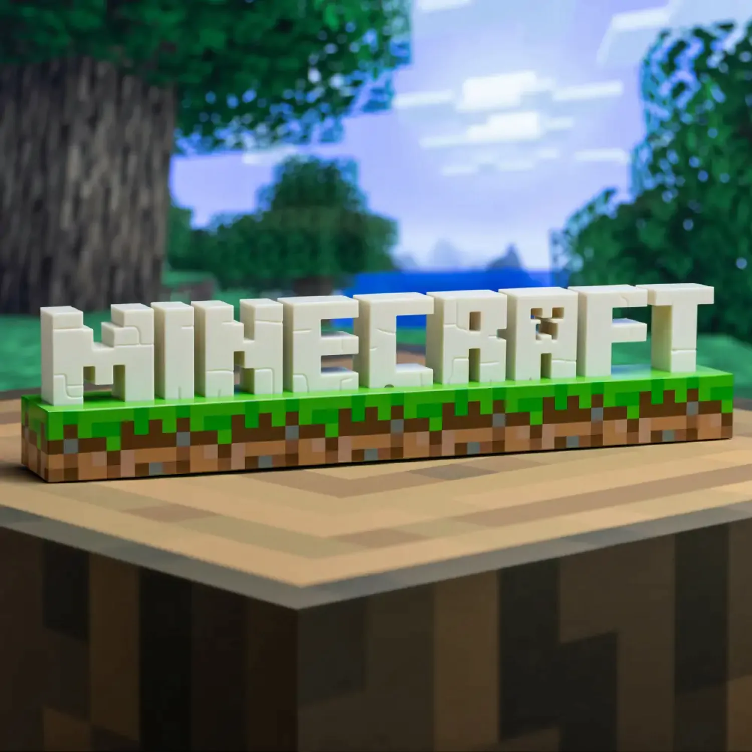 Minecraft Logo světlo fotografii produktu