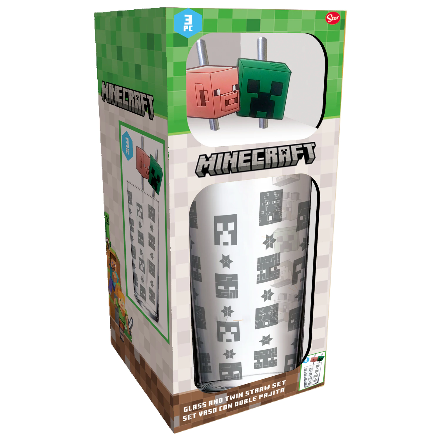 Minecraft skleněný Tumbler s brčky fotografii produktu