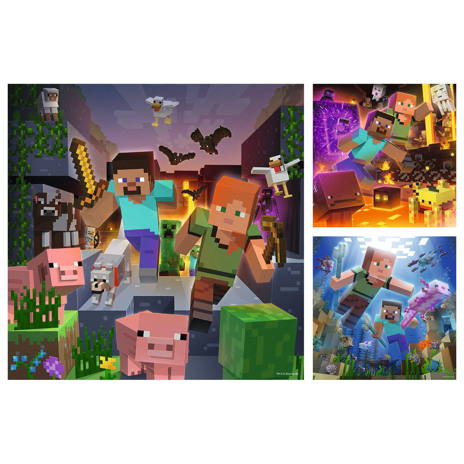 Minecraft puzzle 3x49 dílků fotografii produktu