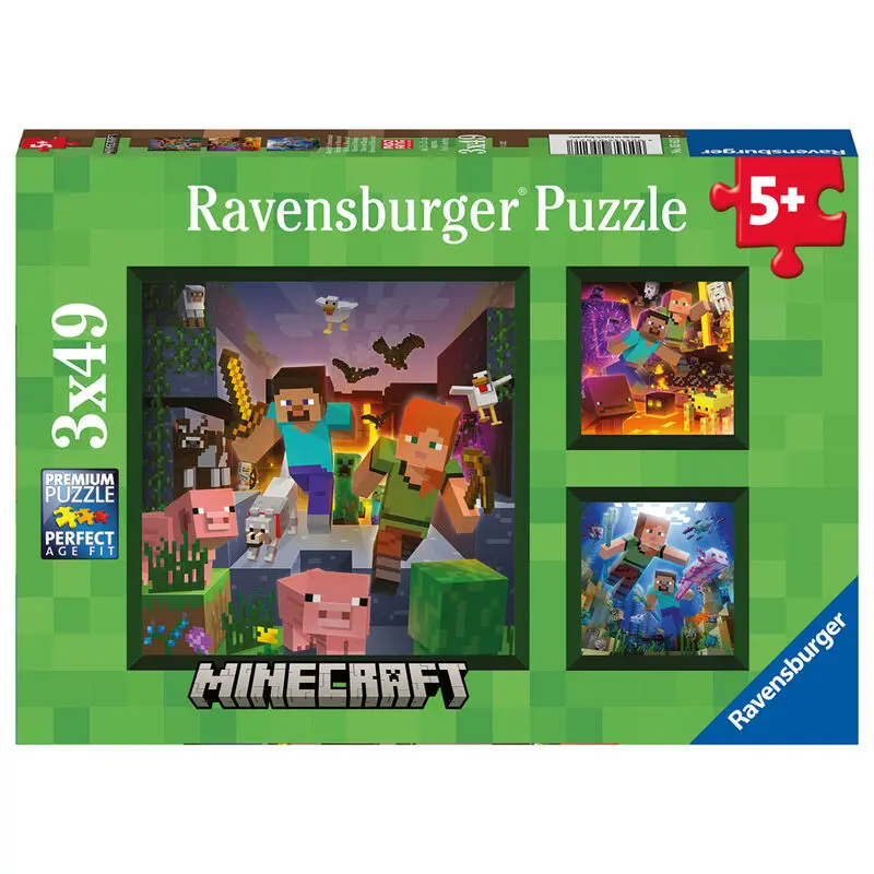 Minecraft puzzle 3x49 dílků fotografii produktu