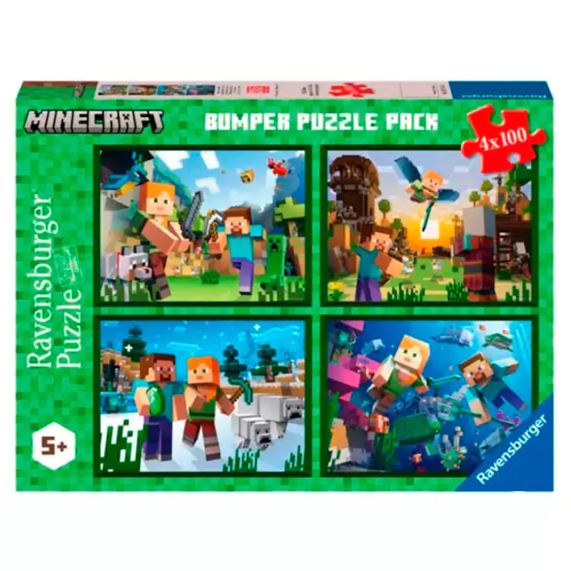 Minecraft puzzle 4x100 ks fotografii produktu