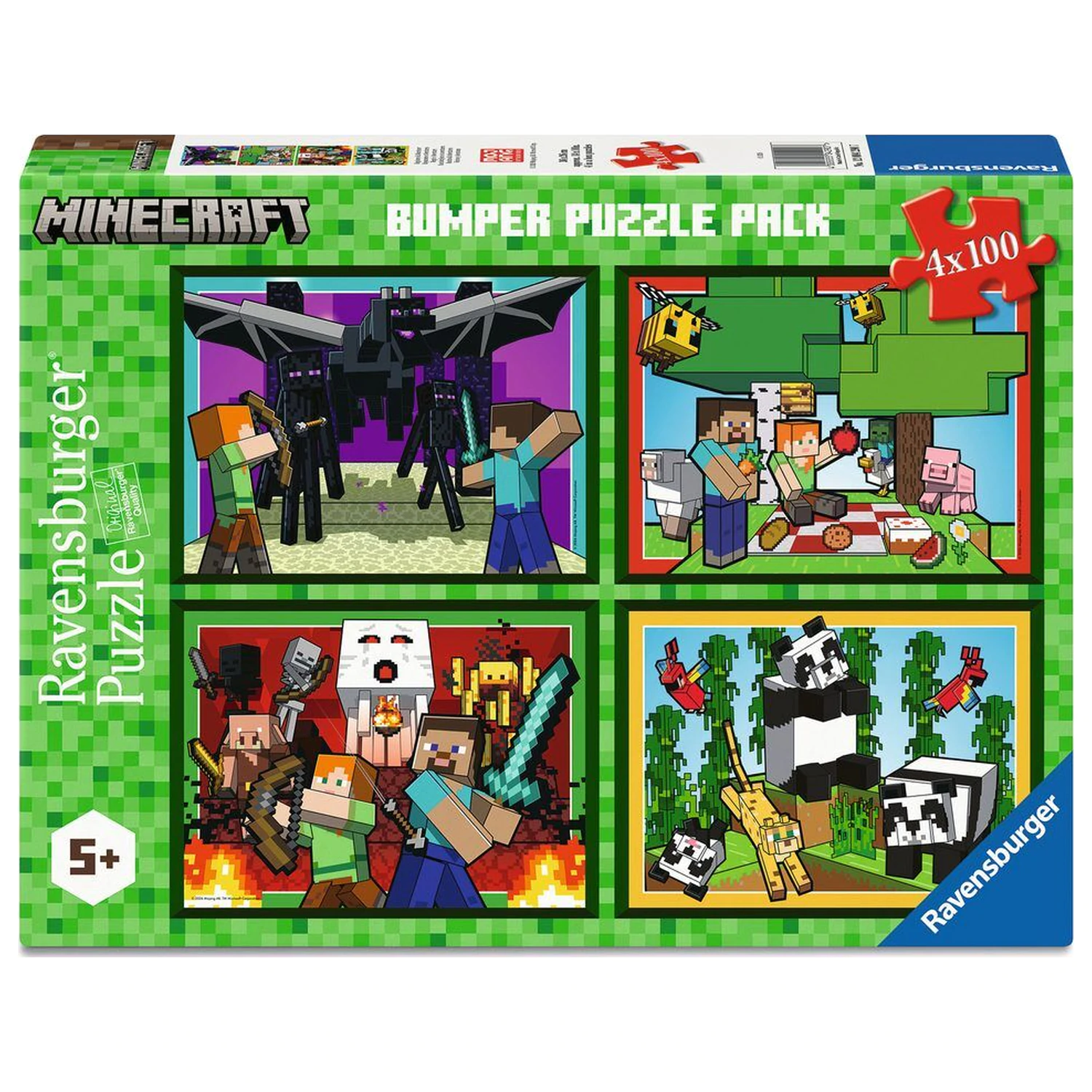 Minecraft puzzle 4x100 ks fotografii produktu