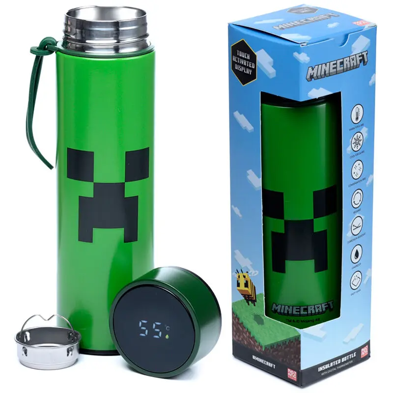 Minecraft nerezová termoláhev s teploměrem 450ml fotografii produktu