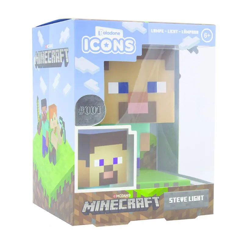 Minecraft 3D Ikonová Lampa Steve fotografii produktu