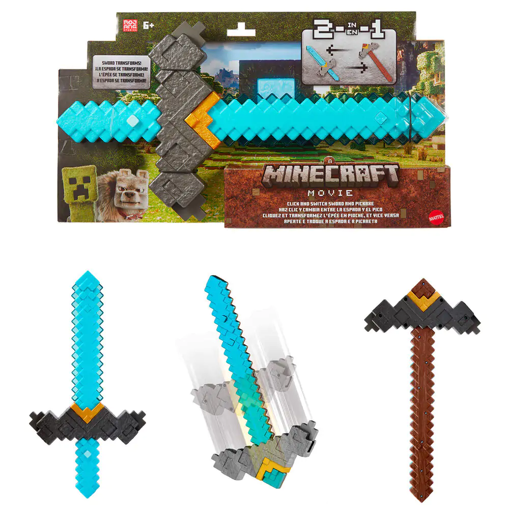 Minecraft The Movie Transformable meč a krumpáč fotografii produktu