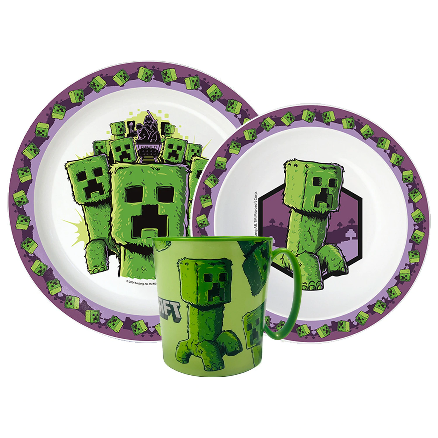 Minecraft The Movie jídelní sada, mikro plastová sada s hrnkem fotografii produktu