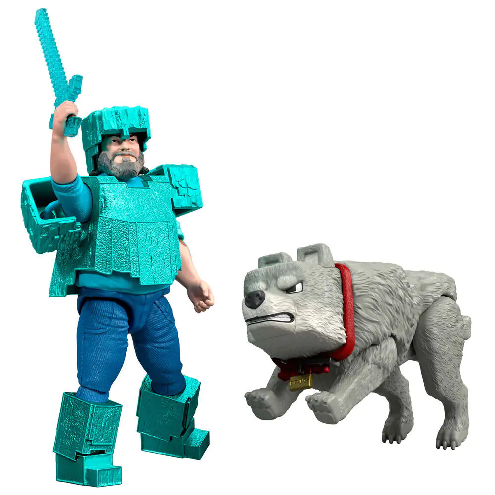 Minecraft The Movie Steve & Wolf set 2 figurky fotografii produktu