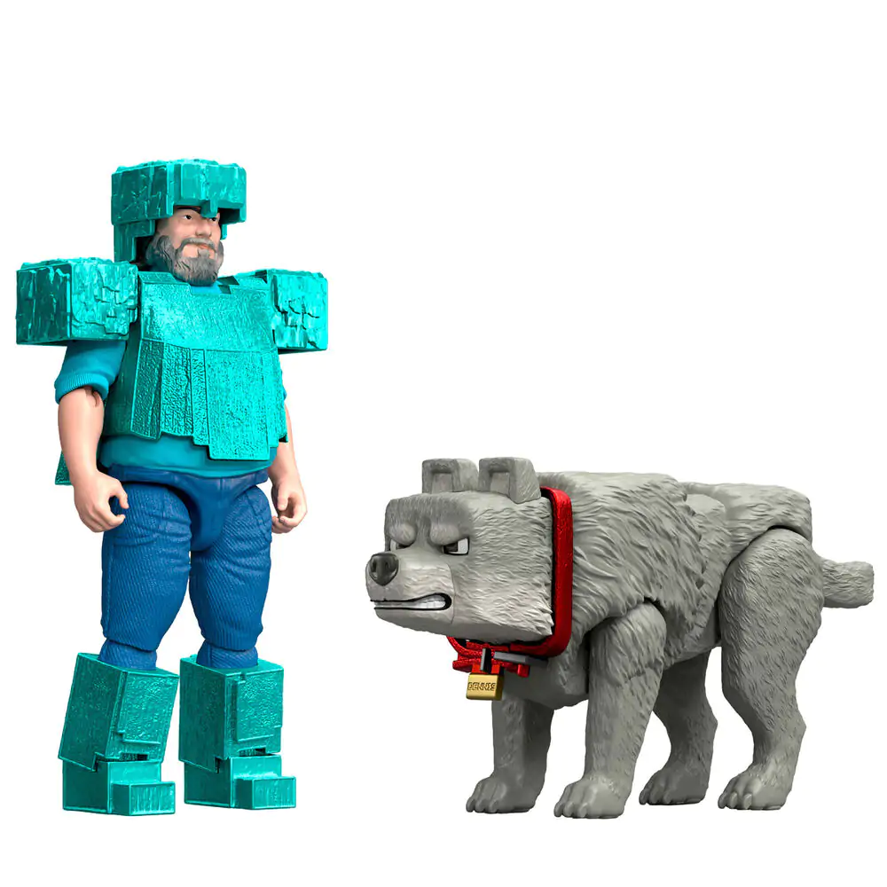 Minecraft The Movie Steve & Wolf set 2 figurky fotografii produktu