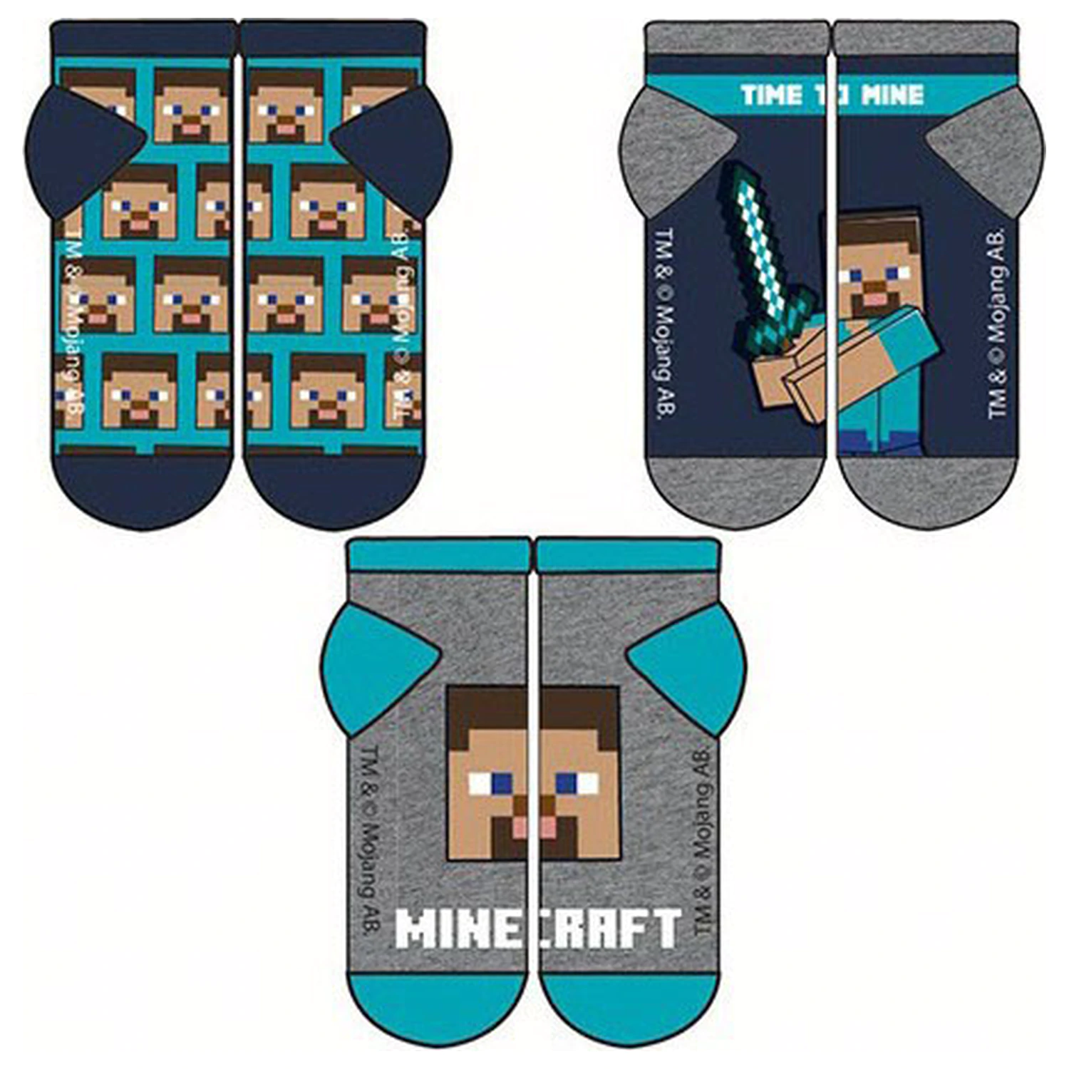 Minecraft Time dětské tajné ponožky 23/26 fotografii produktu