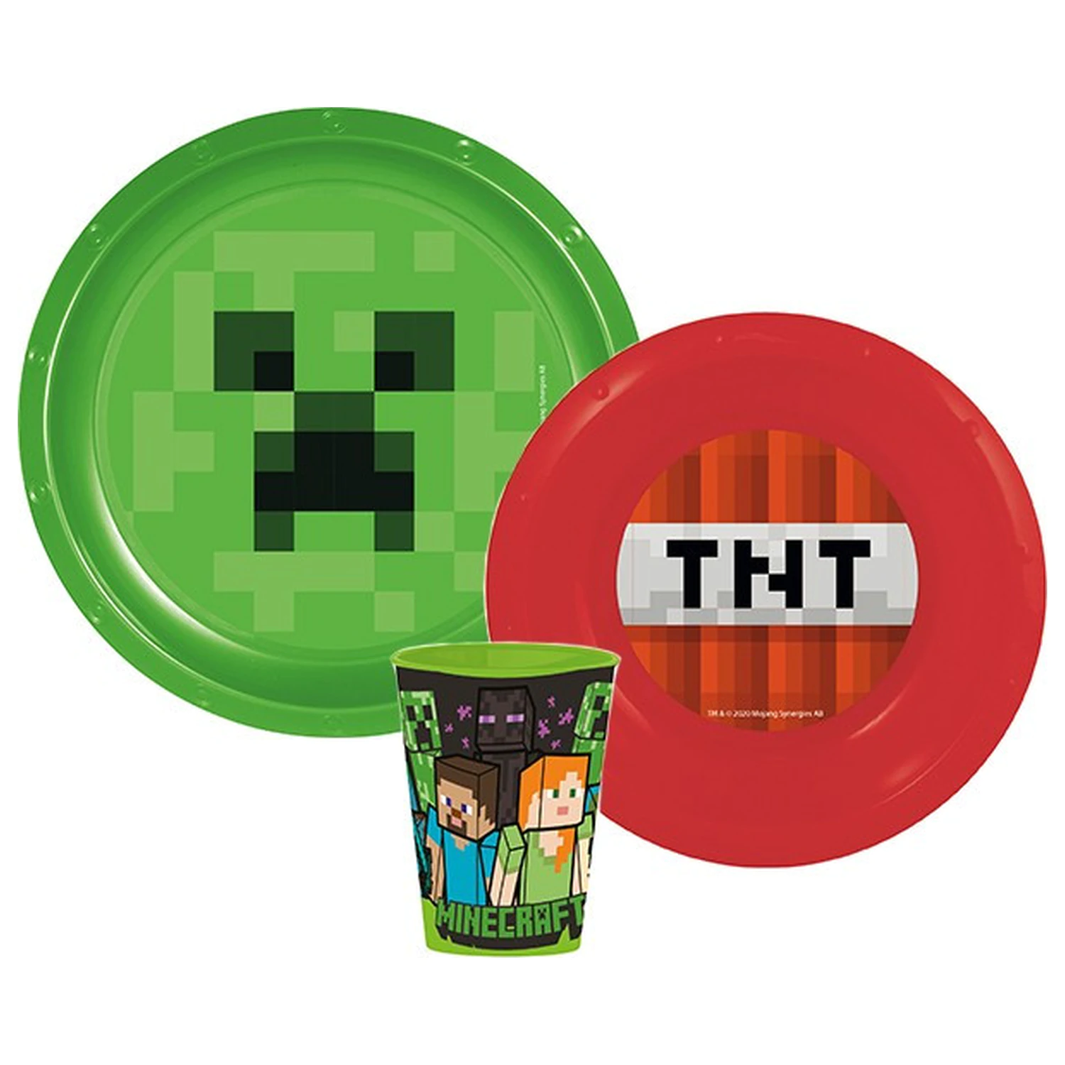 Minecraft TNT jídelní sada, plastová sada fotografii produktu