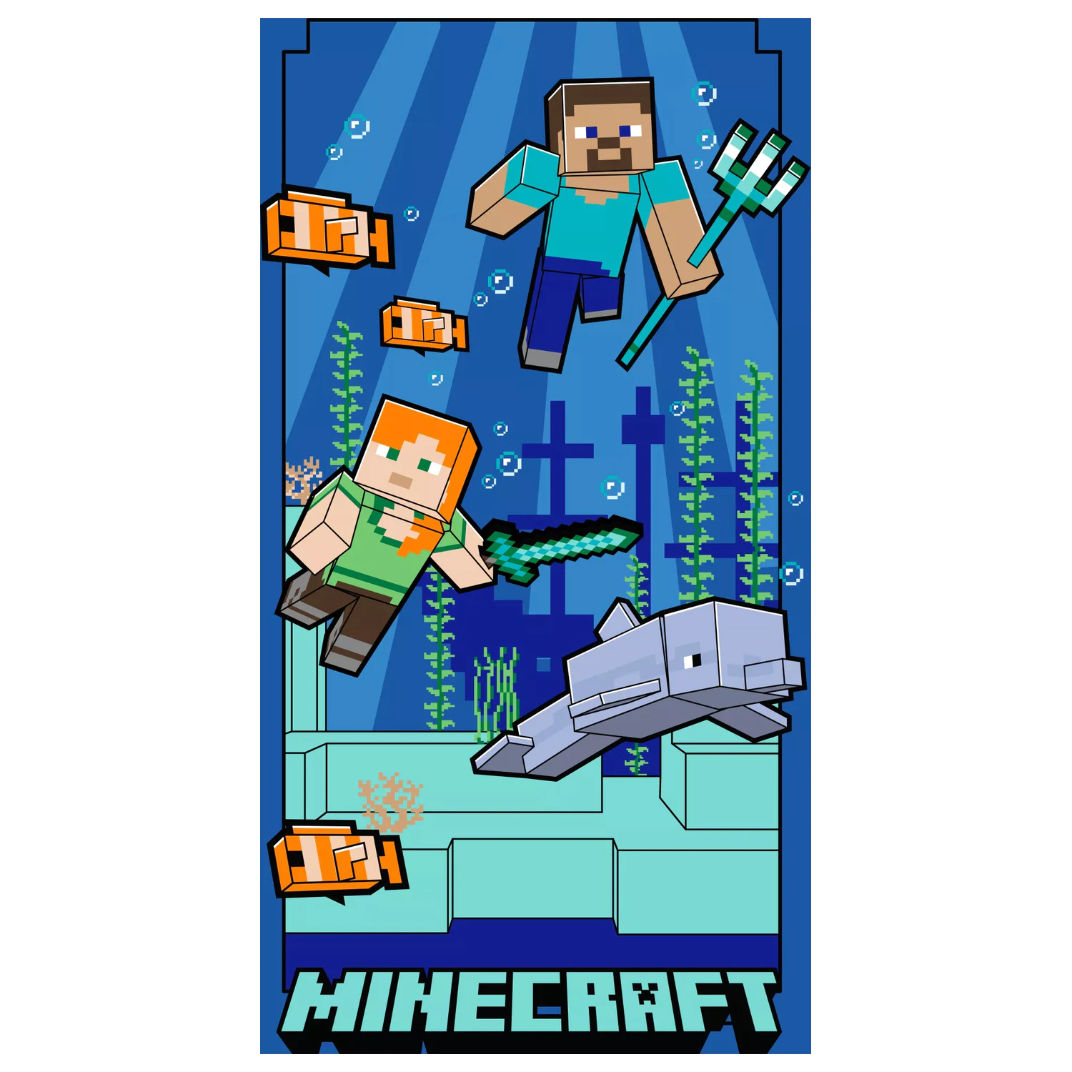 Minecraft Underwater Ručník 70x140cm fotografii produktu