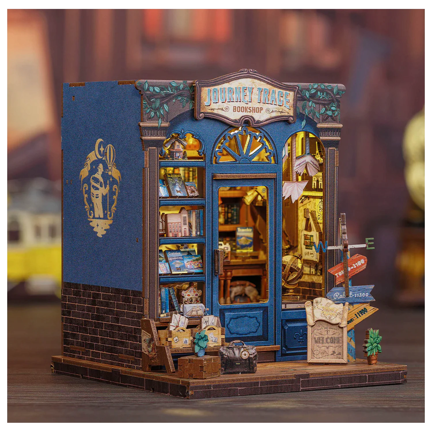MINIATURE HOUSE DIY Journey Trace Bookshop 241 kusů + LED Light konstrukční sada fotografii produktu