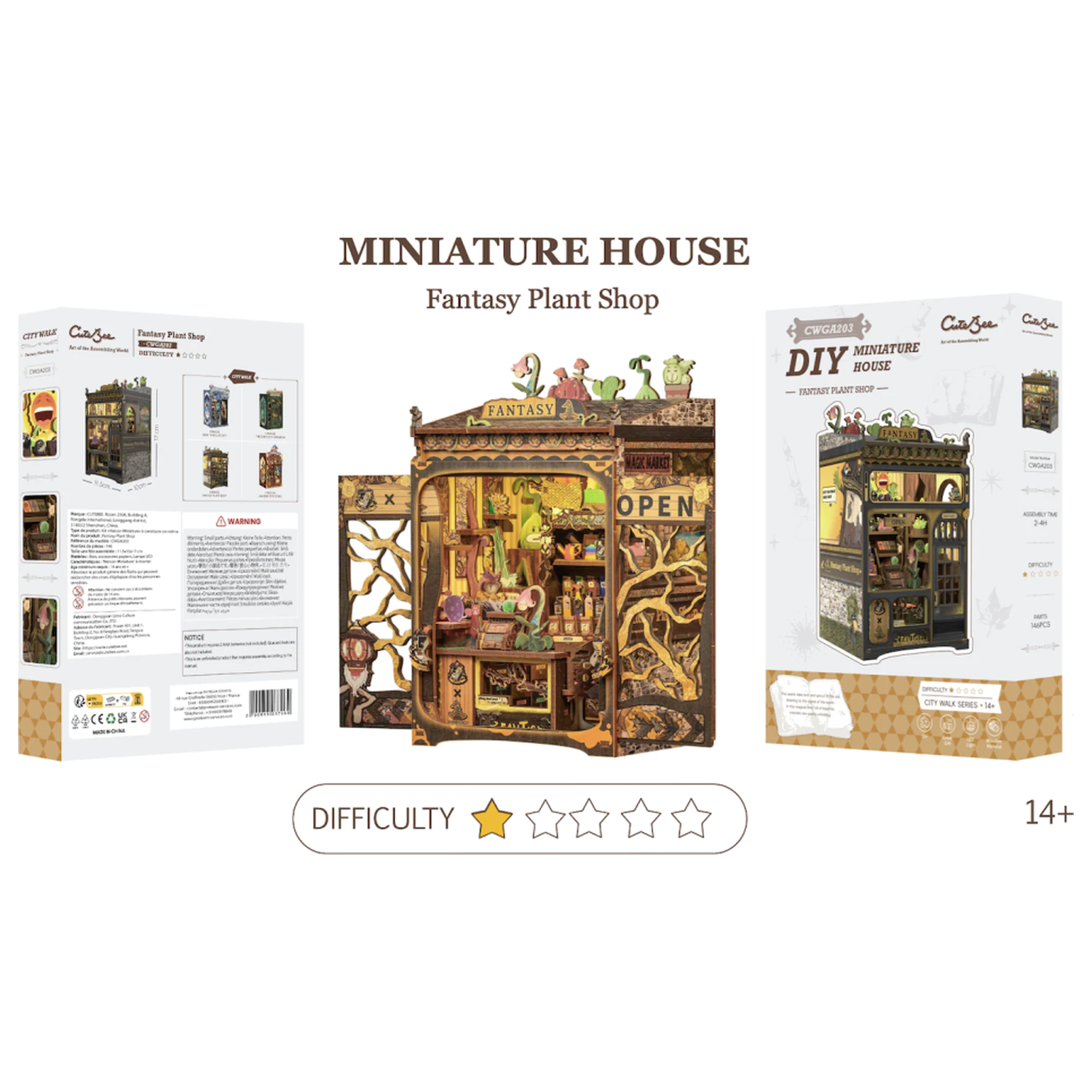 MINIATURE HOUSE DIY Fantasy Plant Shop 146 dílů + LED světelná stavebnice fotografii produktu