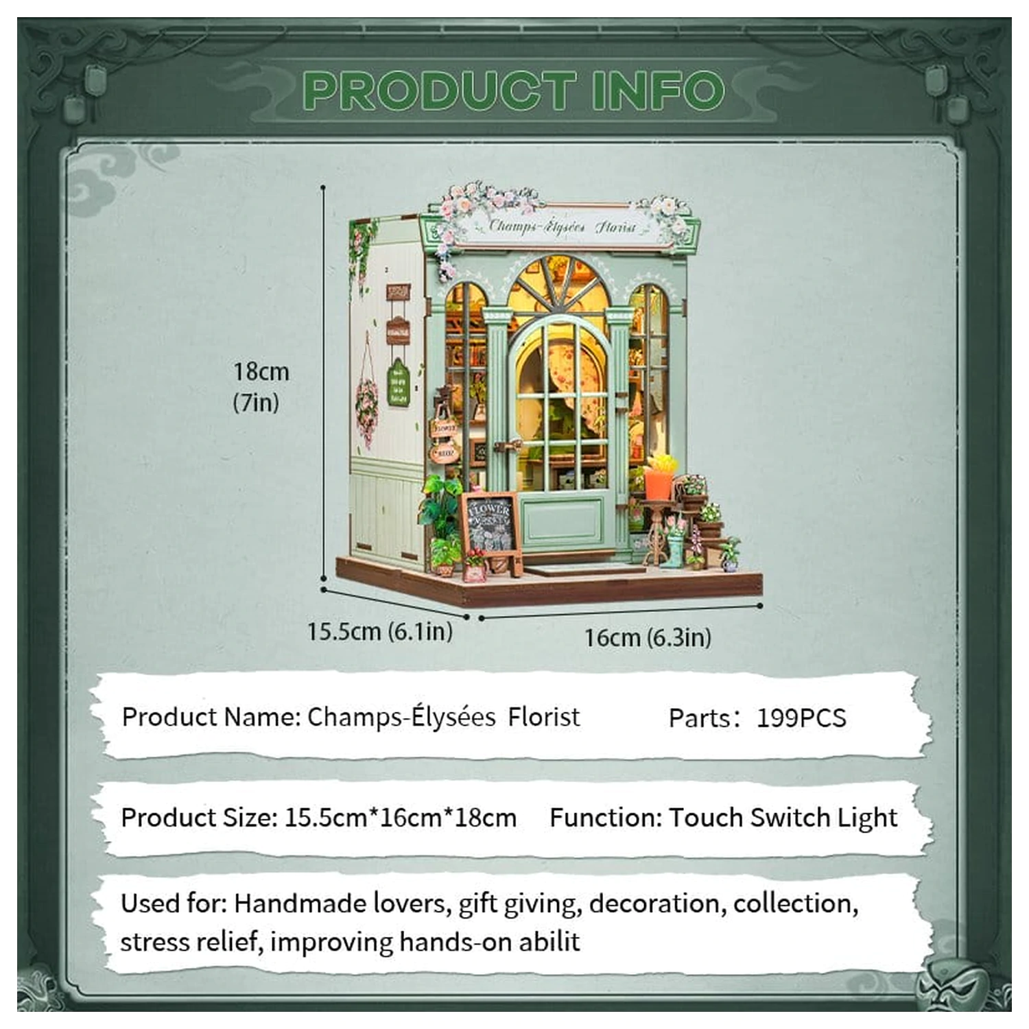 Modelová stavebnice miniaturního domu Champs-Élysées Florist 18 x 16 cm fotografii produktu
