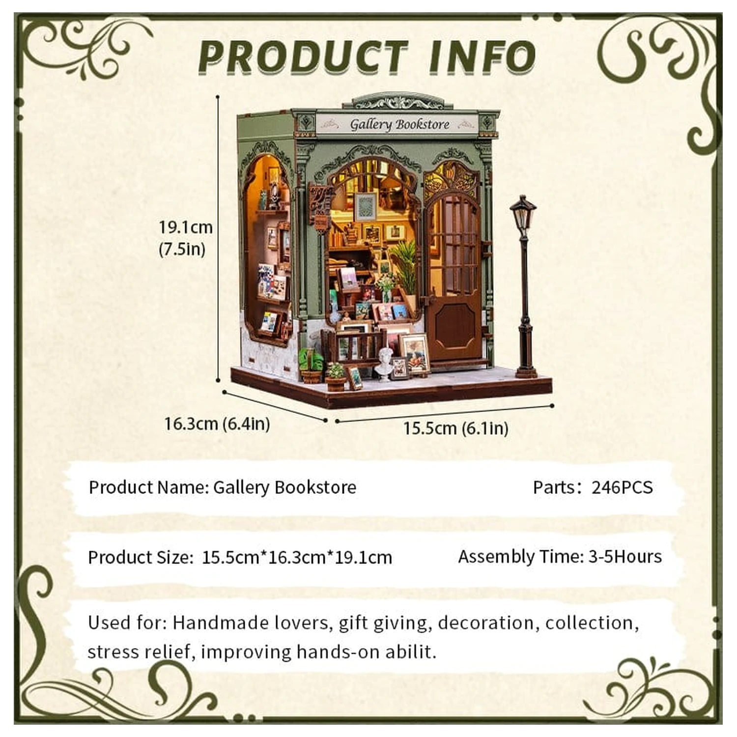 Miniaturní model domu Kit Gallery Bookstore 20 x 16 cm fotografii produktu