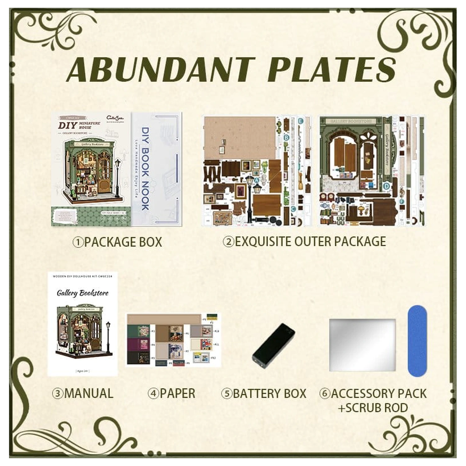 Miniaturní model domu Kit Gallery Bookstore 20 x 16 cm fotografii produktu