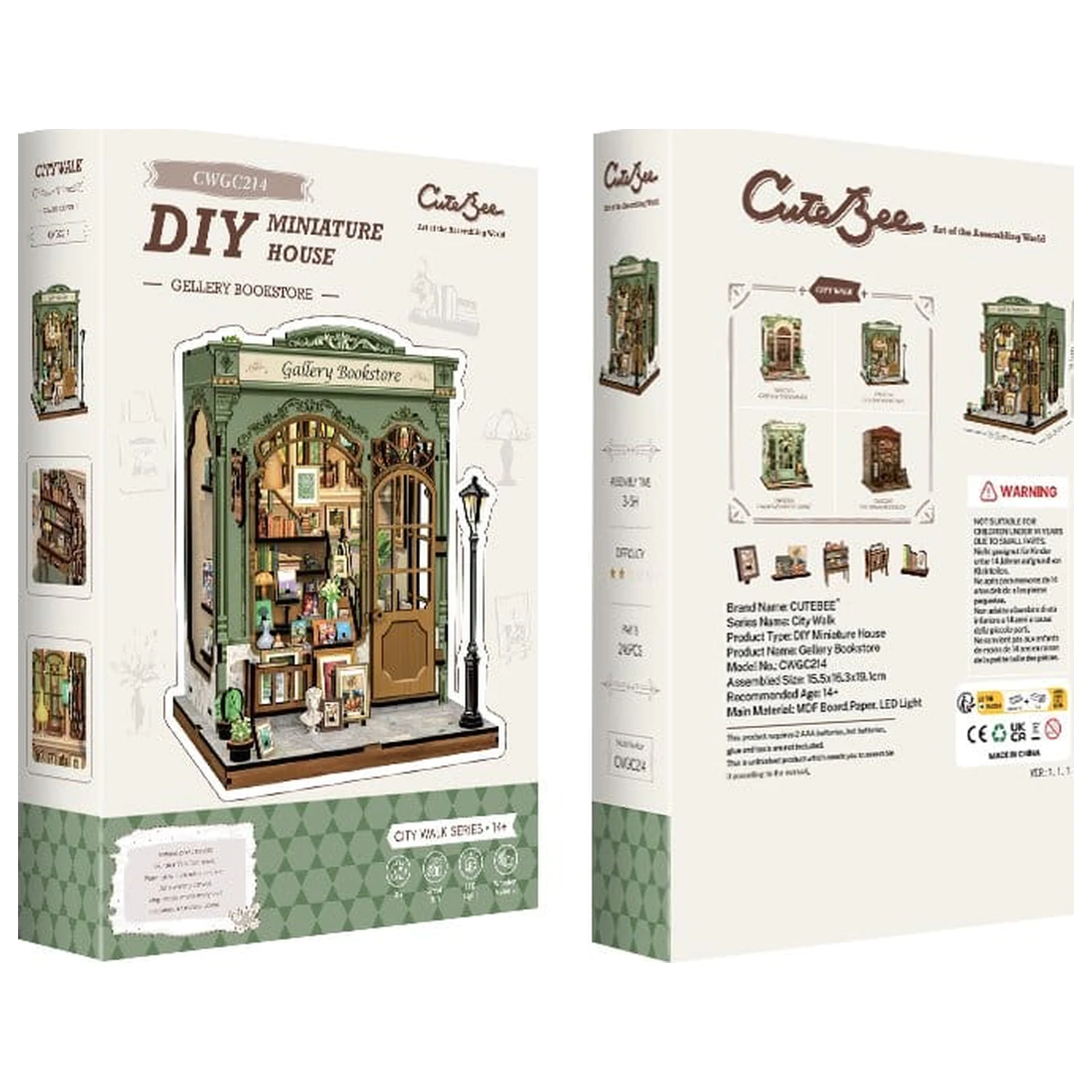 Miniaturní model domu Kit Gallery Bookstore 20 x 16 cm fotografii produktu