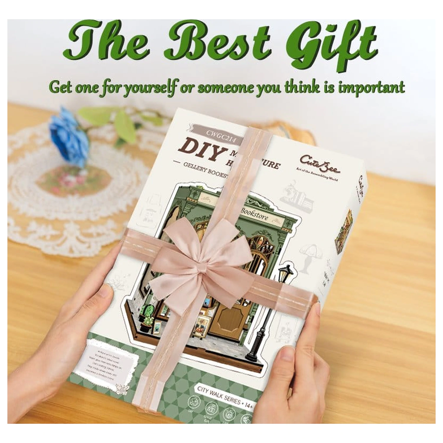 Miniaturní model domu Kit Gallery Bookstore 20 x 16 cm fotografii produktu