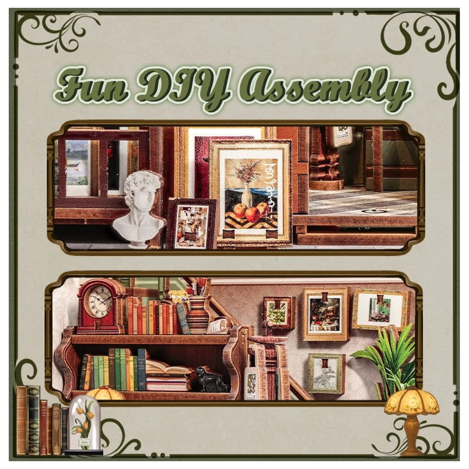 Miniaturní model domu Kit Gallery Bookstore 20 x 16 cm fotografii produktu