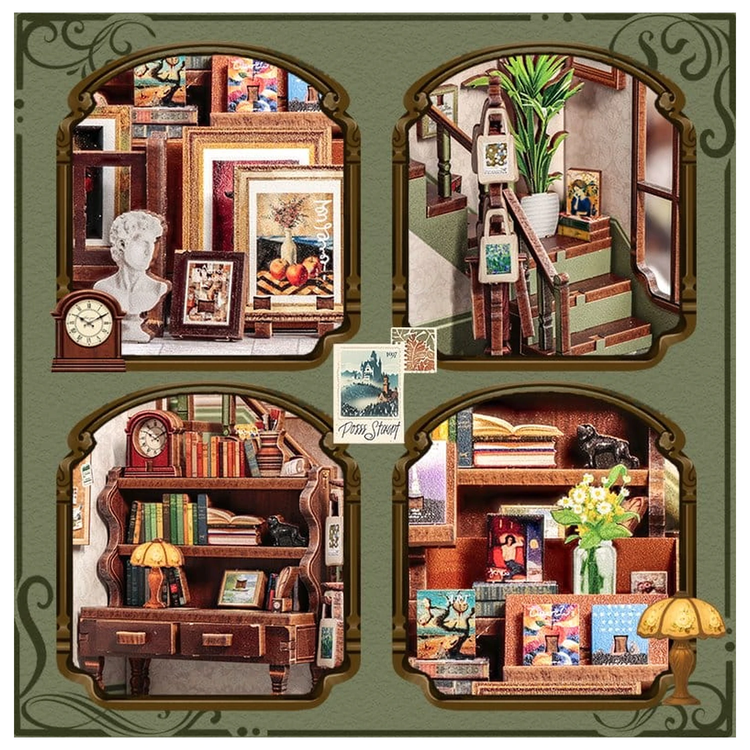 Miniaturní model domu Kit Gallery Bookstore 20 x 16 cm fotografii produktu